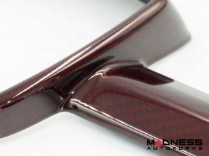 FIAT 500 ABARTH Front Emblem Cover - Carbon Fiber - Dark Red Candy